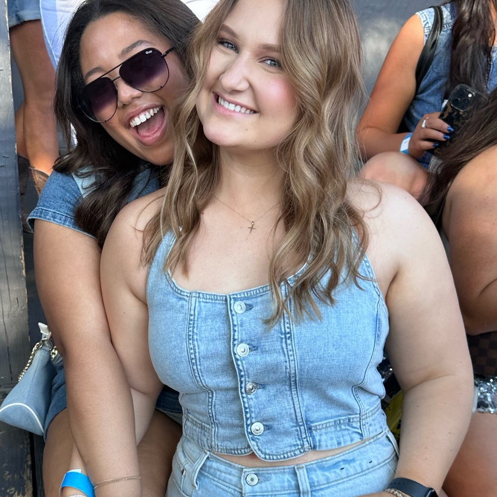 American Eagle Outfitters Blue Denim Halter Top